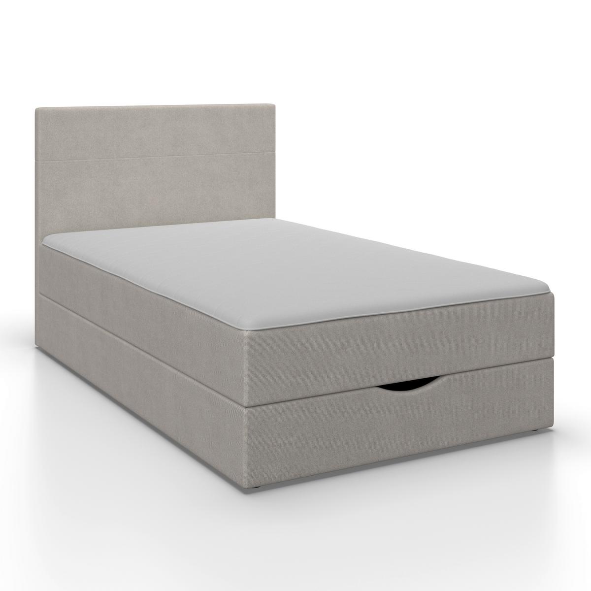 Boxspringová postel ACE 120x200, světle šedá - černá/světle šedá, Moderní, dřevo/textil (120/200cm) - Bessagi Home