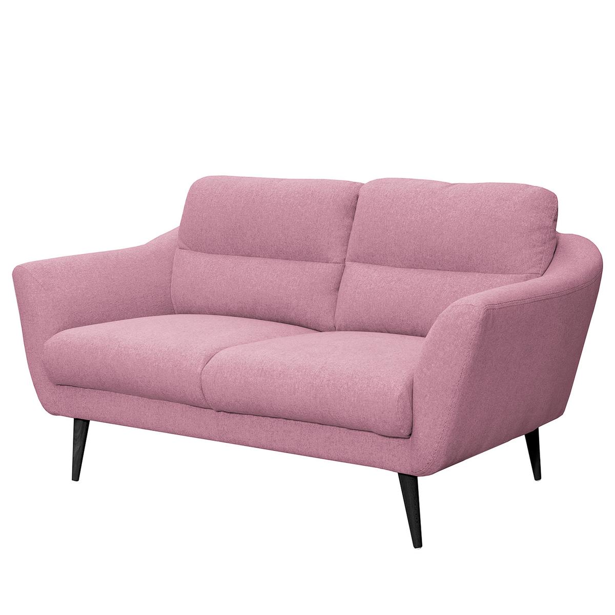2-Sitzer-Sofa Tromso Rosa B: 158 cm - Schwarz/Rosa, Design, Textil (158/87/88cm) - Livetastic