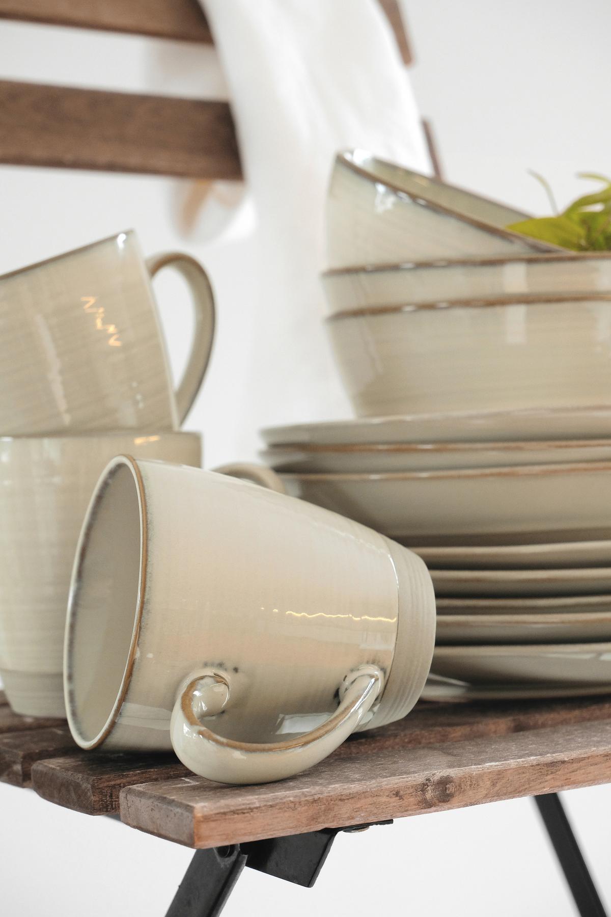 Frühstücksset Nottingham 12--Teilig. Beige - Beige, Basics, Keramik - Mäser