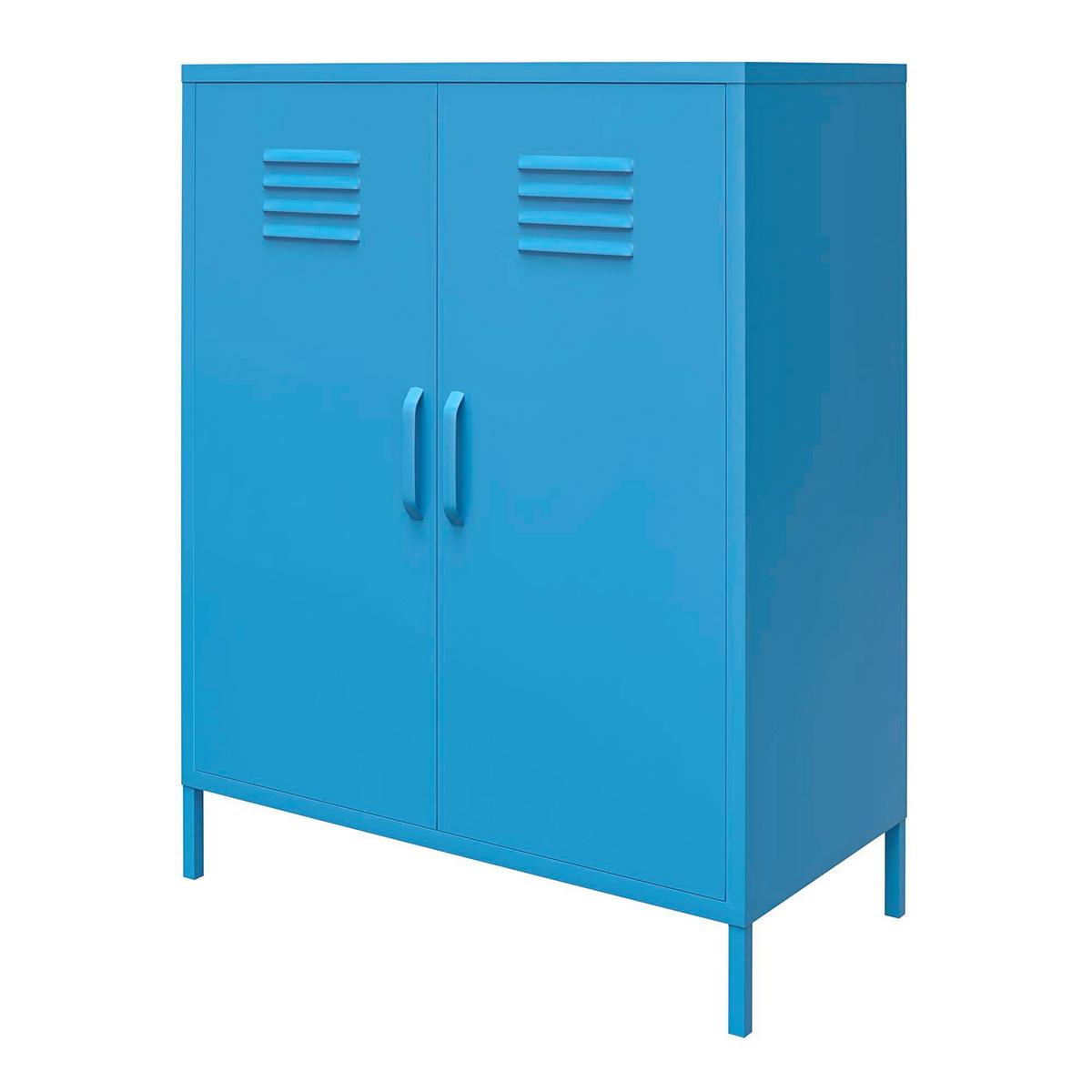 Highboard Cache Blau B: 80cm - Blau, Design, Metall (80/101/40cm) - MID.YOU
