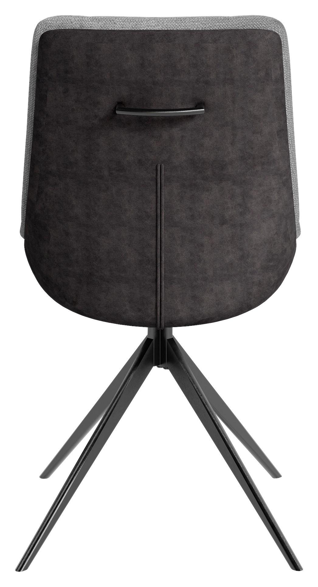 Stuhl-Set Phoenix - Hellgrau/Schwarz, MODERN, Textil/Metall (50/88/62cm) - MID.YOU