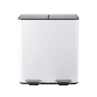 Treteimer Aliya 40l Weiß Metall LxBxH: 45x30x51 cm - Schwarz/Weiß, Basics, Kunststoff/Metall (45/30/51cm) - Spirella