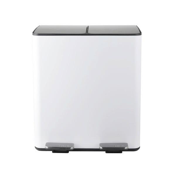 Treteimer Aliya 40L Weiß Metall LBH: 45x30x51 cm