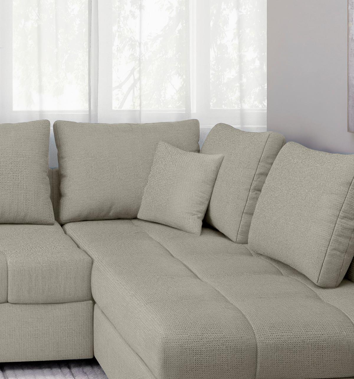 Eckschlafsofa Alvito Beige S: 298x202 Cm - Beige/Schwarz, MODERN, Textil (298/202cm) - MID.YOU