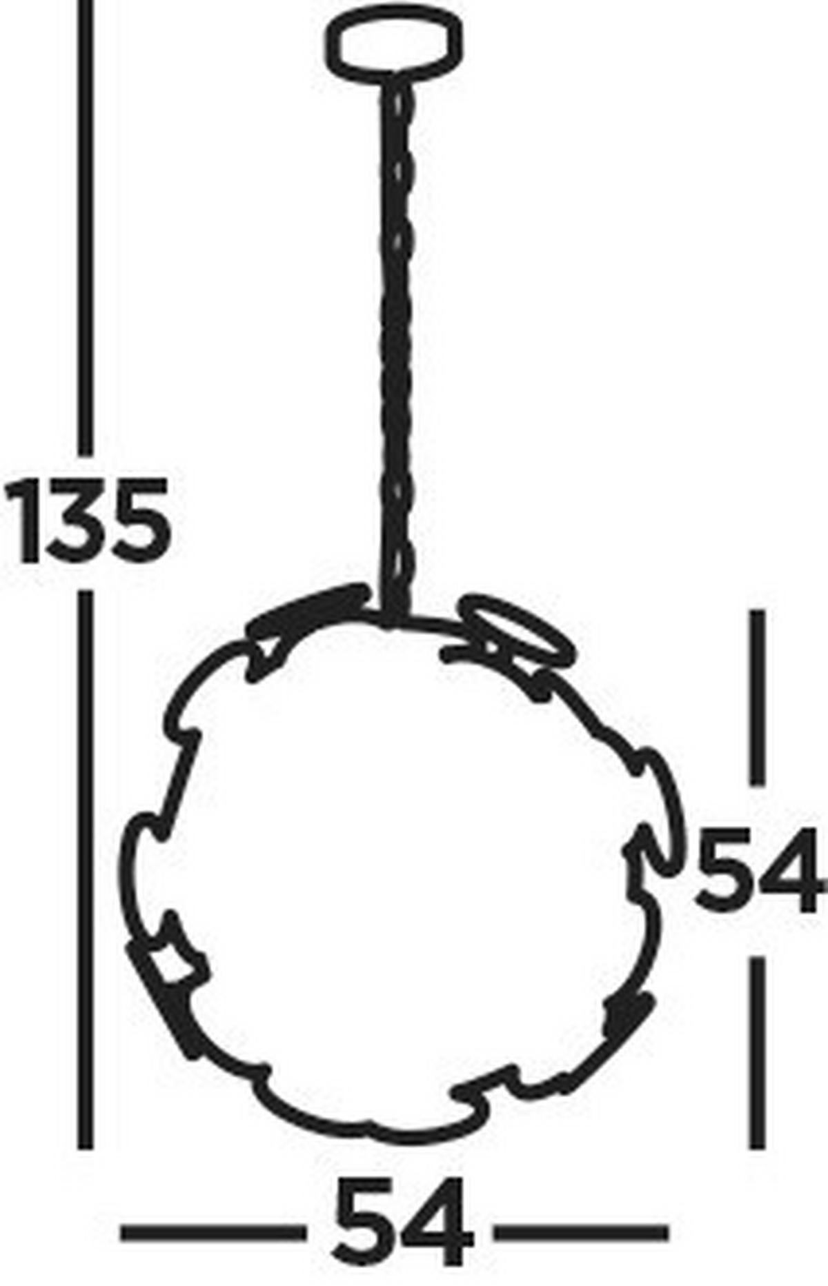 Hängeleuchte Discus H: 135 cm 6-Flammig, höhenverstellbar - Goldfarben/Schwarz, Design, Metall (54/135cm)