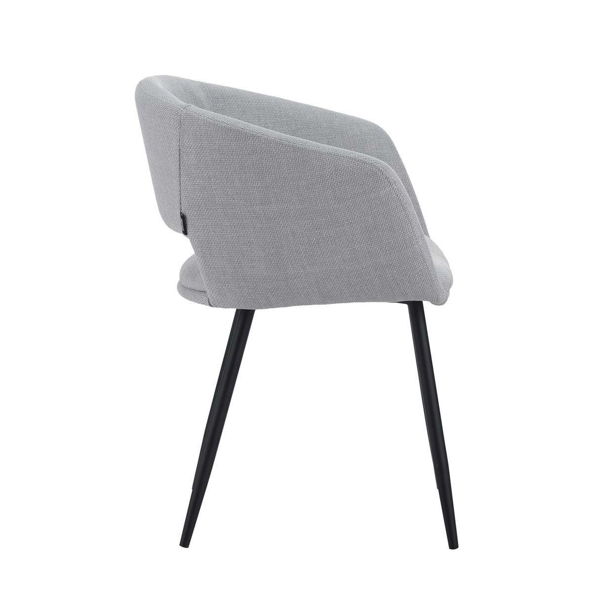 Armlehnstuhl Boden Hellgrau B: 59 Cm - Hellgrau/Schwarz, MODERN, Textil/Metall (59/78/55cm) - MID.YOU