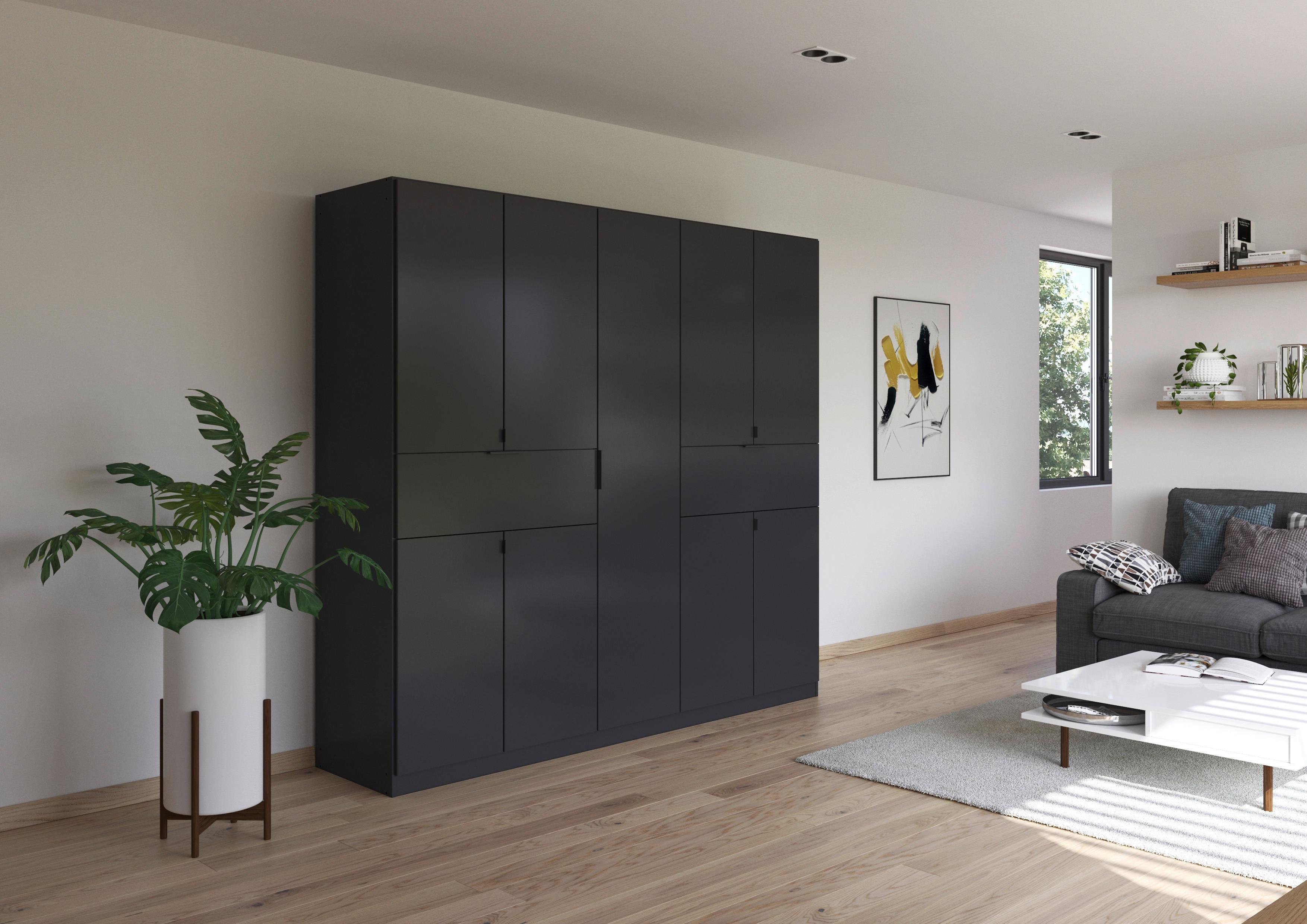 Drehtürenschrank Mit Schubladen 226cm Grau B: - Grau, MODERN, Holzwerkstoff (226/210/54cm) - Rauch Möbel