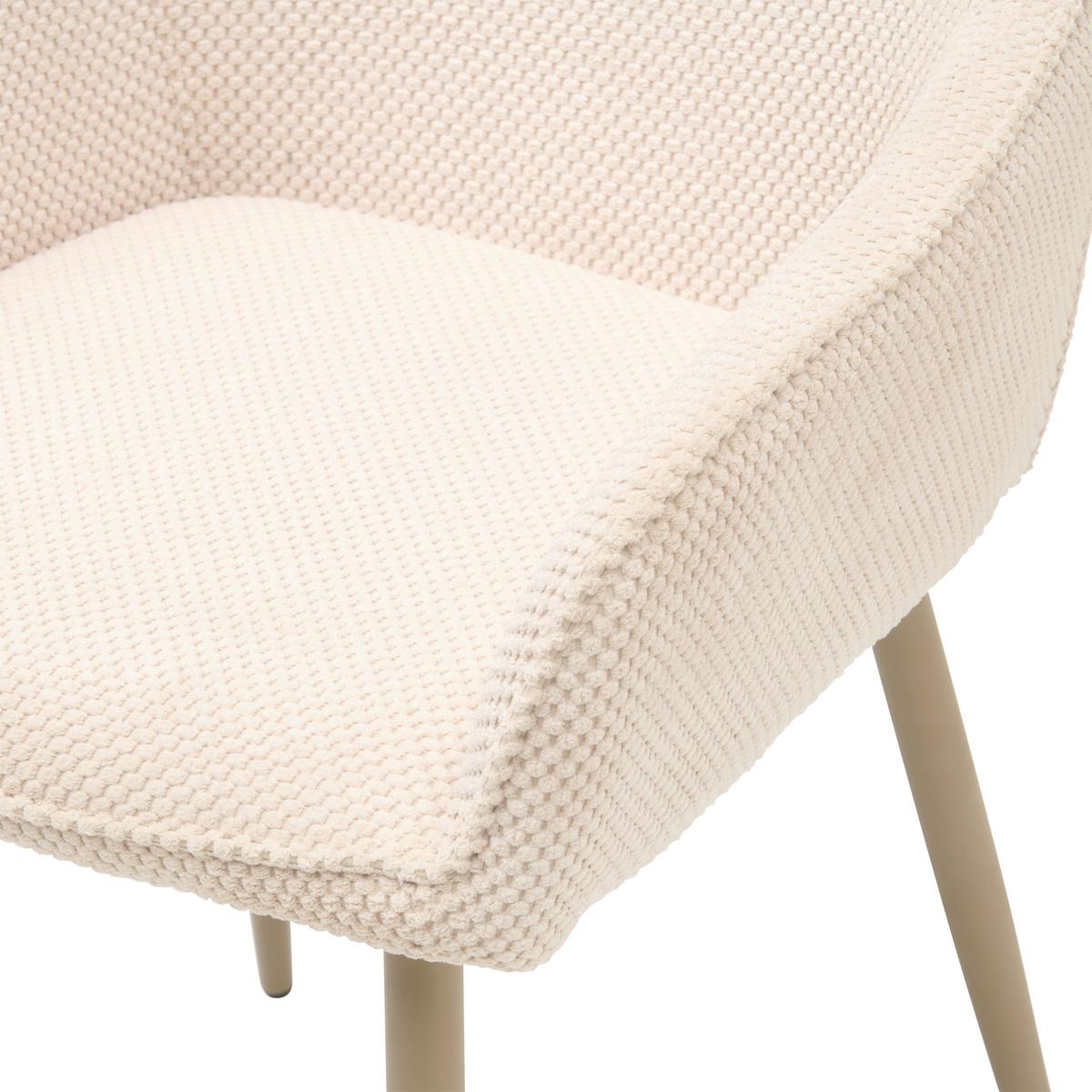 Armlehnstuhl Cora Webstoff Beige, B: 56 cm - Beige, KONVENTIONELL, Textil/Metall (56/81/61cm) - MID.YOU