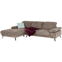 Ecksofa Royce - Schlammfarben/Schwarz, MODERN, Textil (194/283cm)