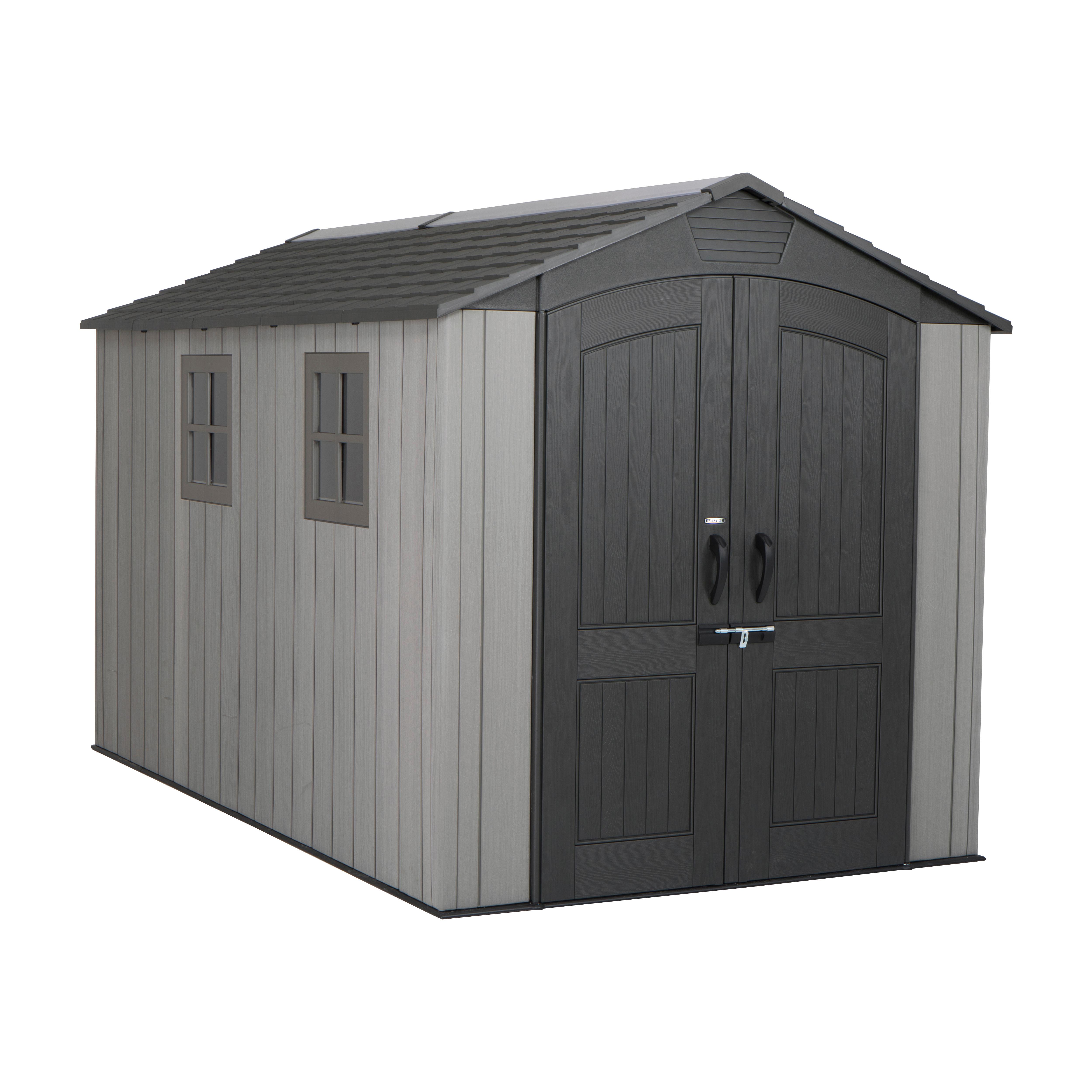 Gerätehaus Gerätehaus Terra 7,02 M² - Grau, Basics, Kunststoff (204/228/344cm)