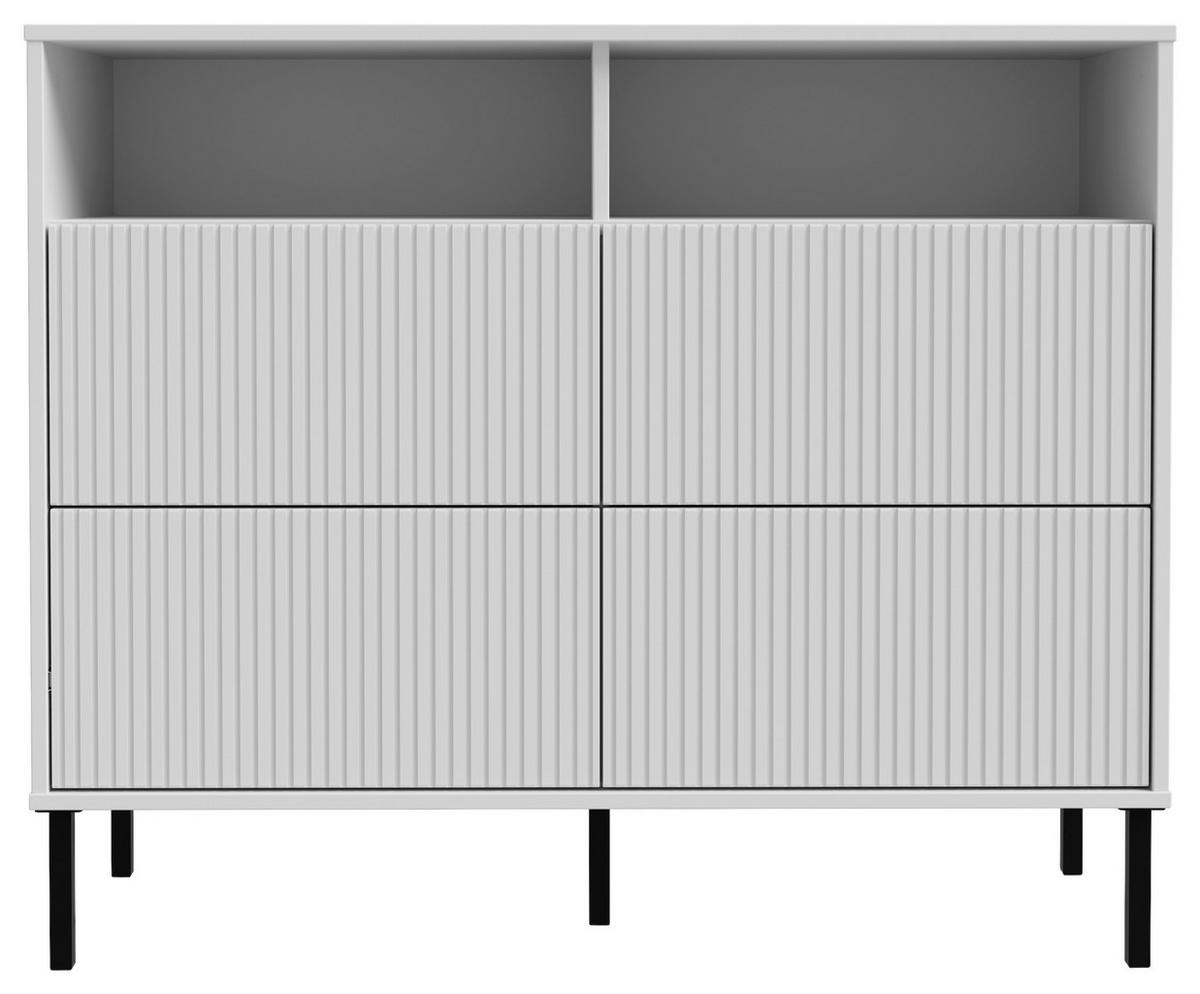 KOMODA NEKTARIUS - černá/světle šedá, Moderní, kov/kompozitní dřevo (103,1/85,6/42cm)