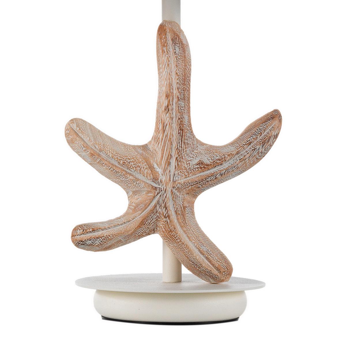 Tischleuchte Stellina Perlmutt L: 25 cm - Perlmutt/Weiß, Natur, Kunststoff/Metall (25/25/48cm)