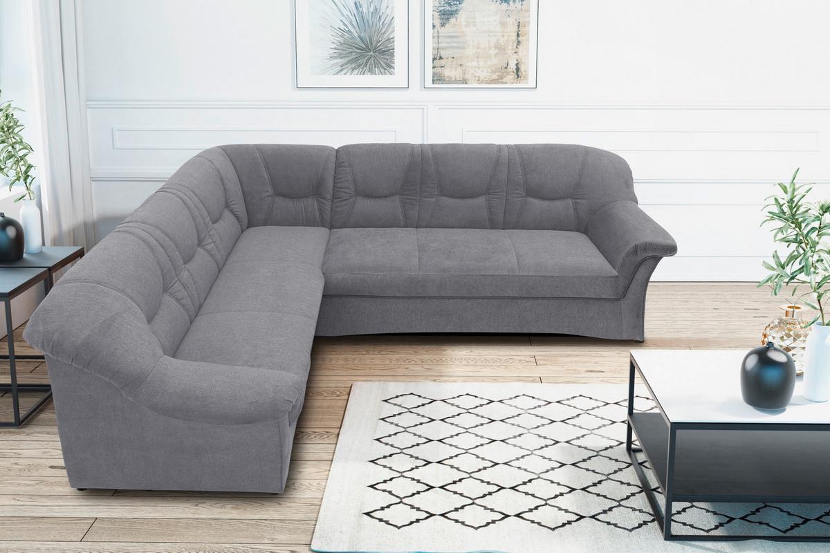 Ecksofa Sarafina Dunkelgrau S: 190x240 Cm - Dunkelgrau/Schwarz, KONVENTIONELL, Textil (190/240cm) - MID.YOU