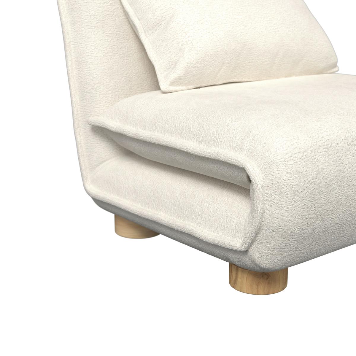 Rozkladacie kreslo BELLA, biela, max. 120 kg - biela/prírodná farba, Modern, kov/drevo (83/41/63cm) - Bessagi Home