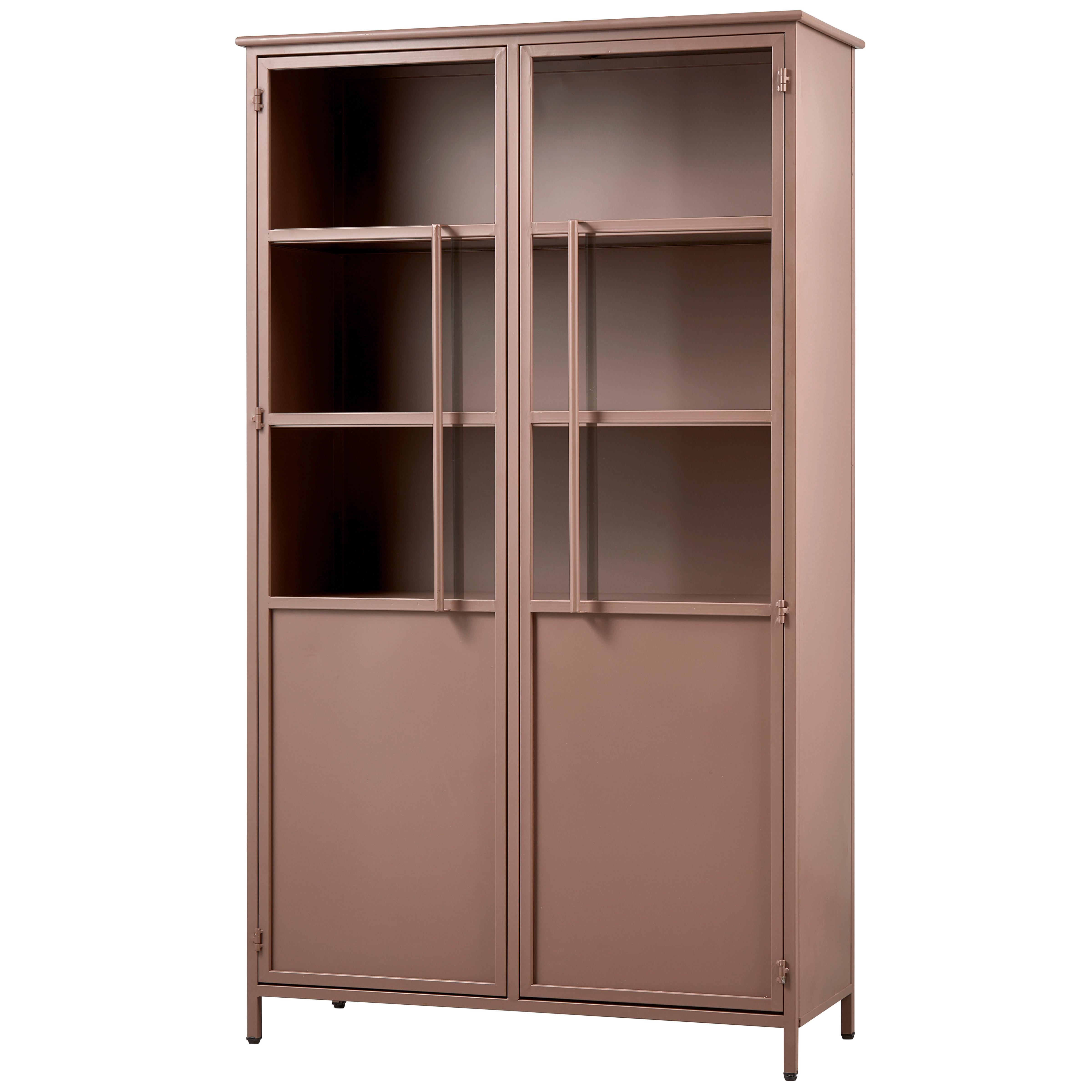 VITRINE Exhibit Braun B: 99 cm - Braun, Design, Glas/Metall (99/170/44cm) - Livetastic