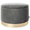 Pouf Sue Samt Anthrazit/ Goldfarben Dxh 55x35 Cm - Anthrazit/Goldfarben, LIFESTYLE, Textil (55/35/55cm) - Playboy