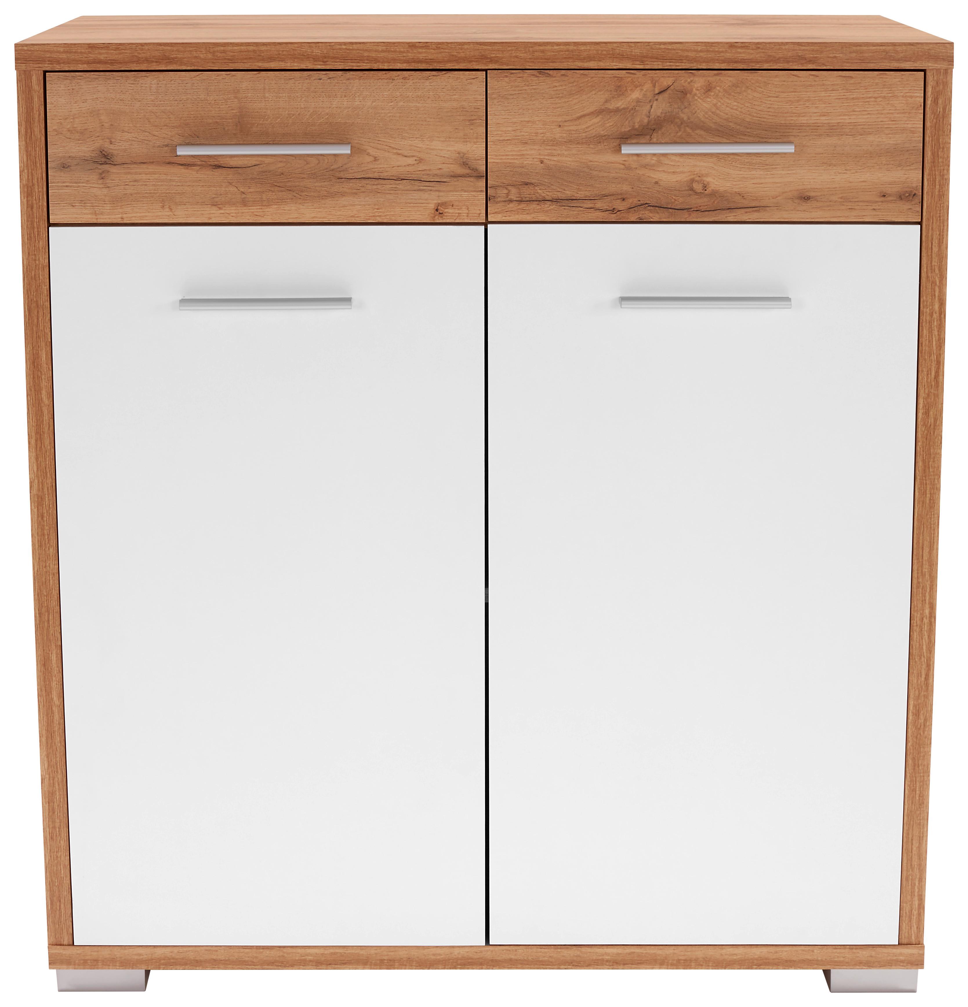 KOMODA Q-BIG QBK02 - bílá/tmavě hnědá, Moderní, dřevo (98/105/44cm)