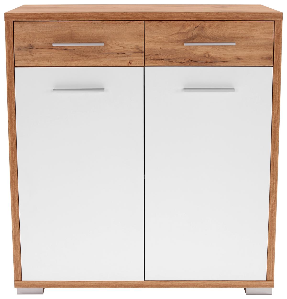 KOMODA Q-BIG QBK02 - biela/farba duba, Modern, drevo (98/105/44cm)