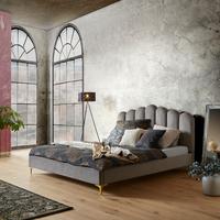 Kárpitozott Ágy Lucy 180/200 Cm - fekete/szürke, Modern, faalapú anyag/textil (180/200cm) - Livetastic