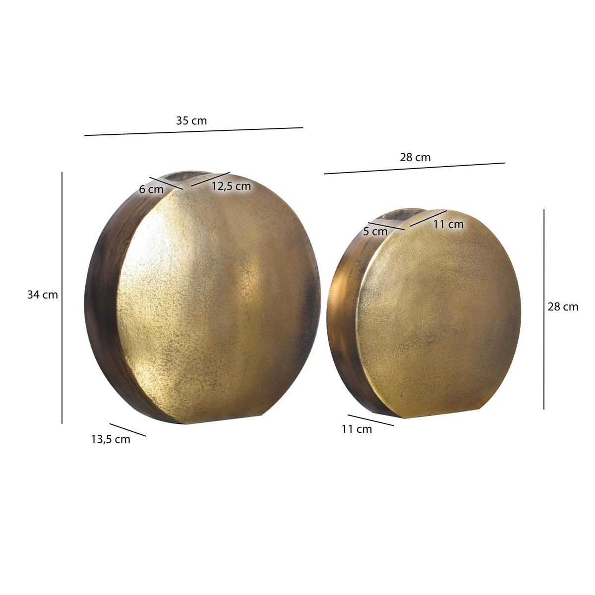 Dekovase 2er Set Goldfarben B: 35 Cm - Goldfarben, Design, Metall (35/34/13,5cm) - Livetastic