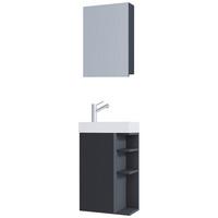 Gästebad Lumia - Anthrazit/Weiß, MODERN, Glas/Keramik (40cm) - MID.YOU
