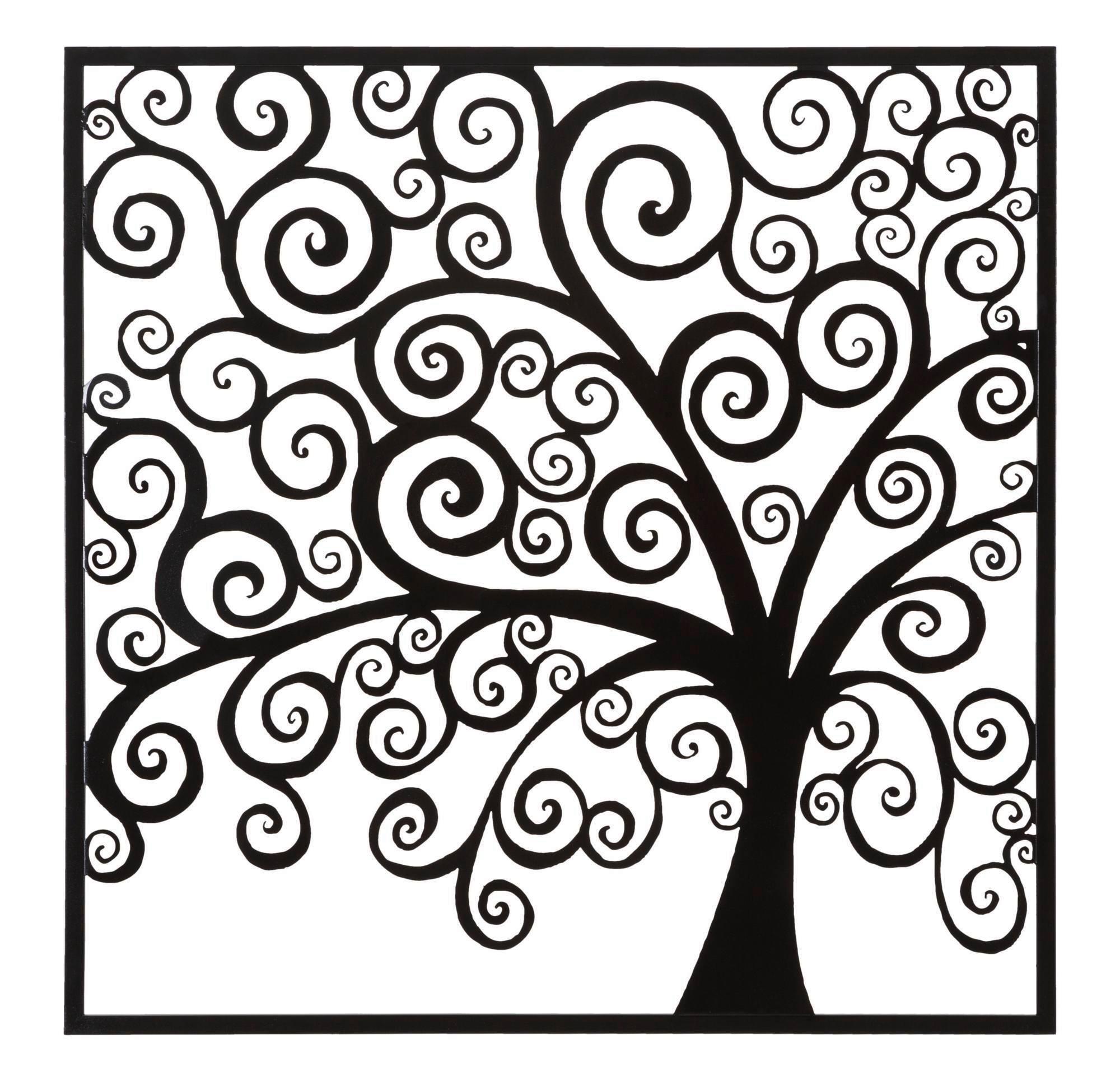 Wanddeko Three Plus Schwarz B: 100 cm - Schwarz, Basics, Metall (100/100/1cm)