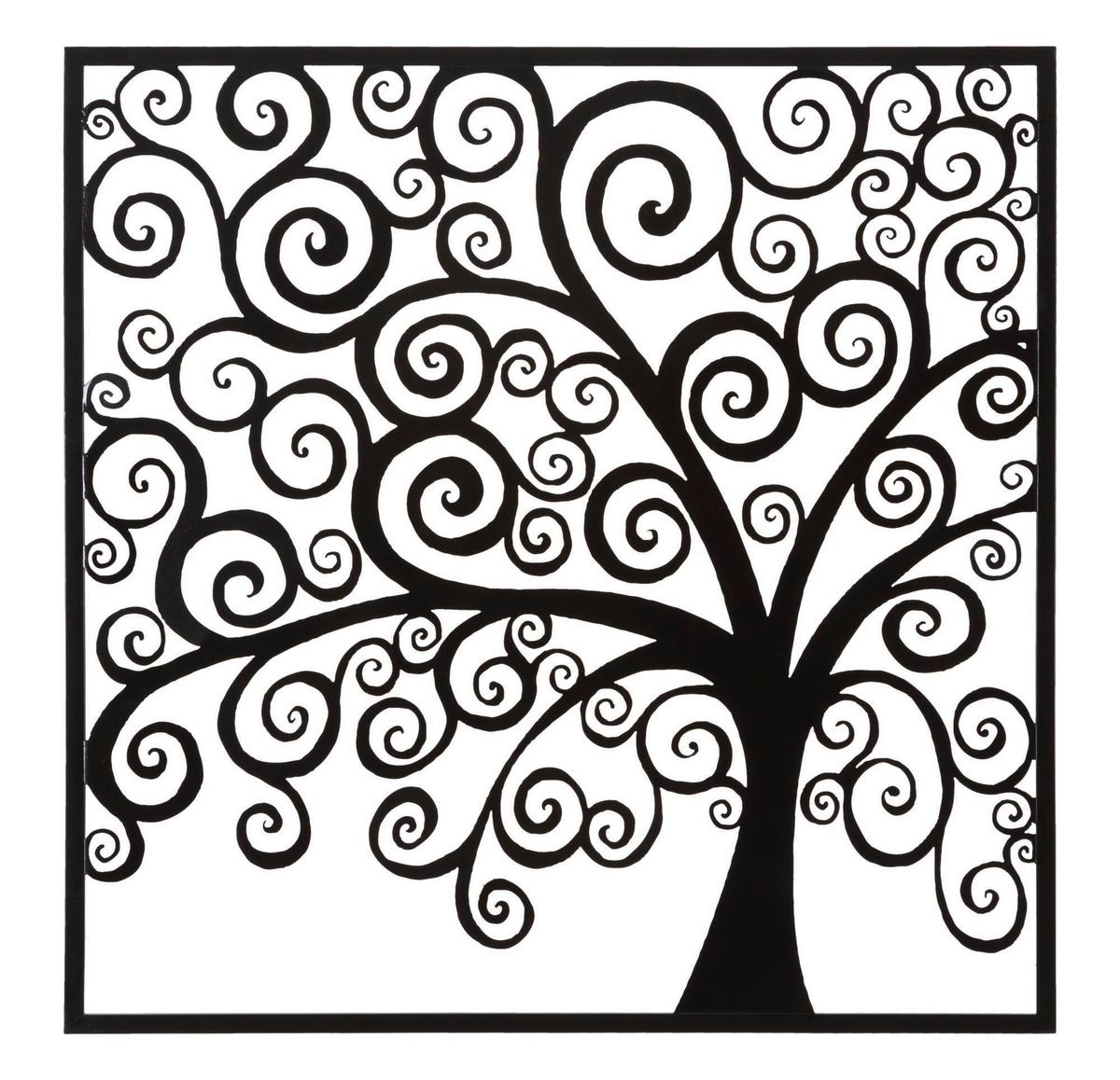 Wanddeko Three Plus Schwarz B: 100 cm - Schwarz, Basics, Metall (100/100/1cm)