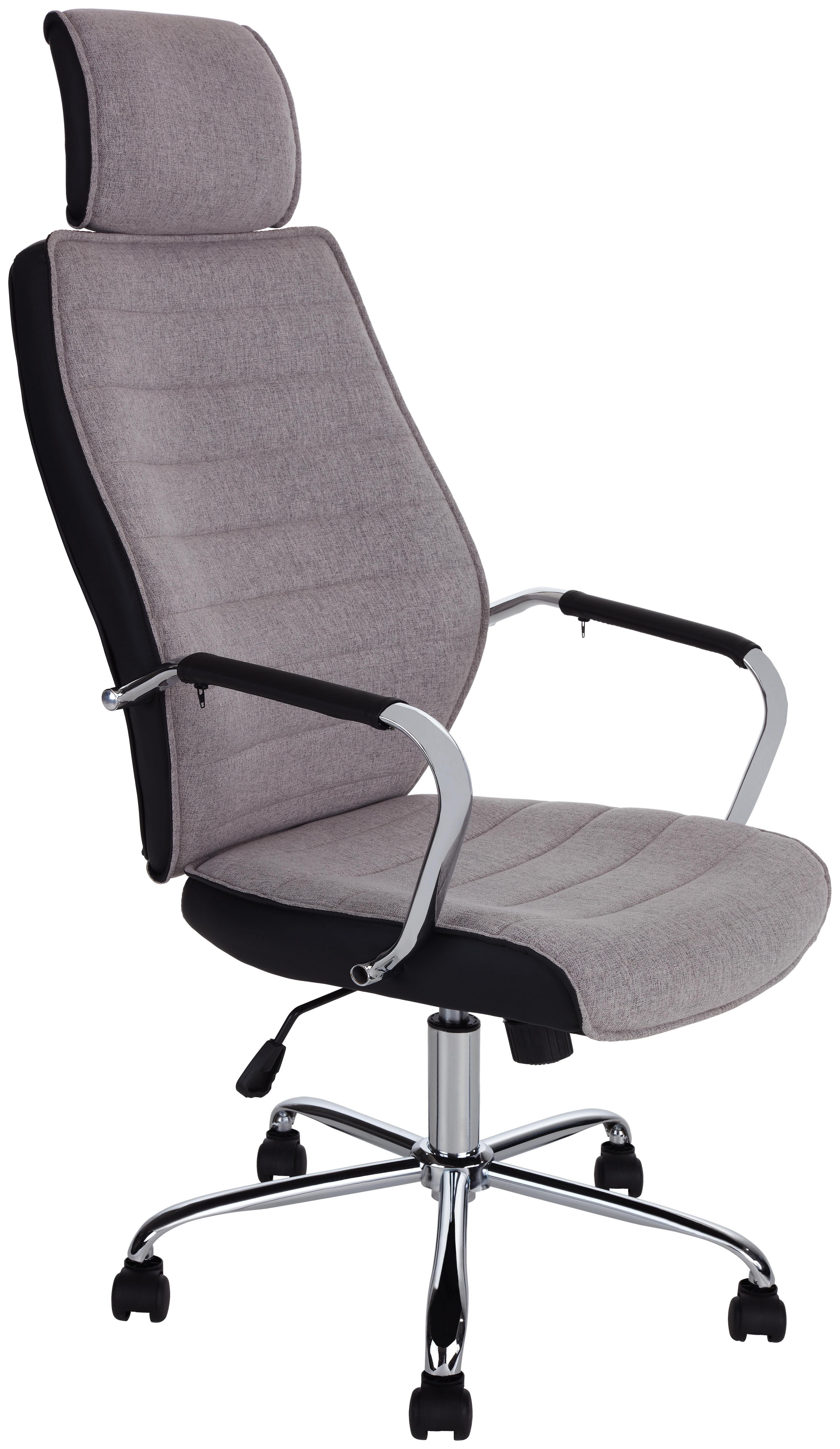 Chefsessel Oliver B: 62 cm - Chromfarben/Schwarz, MODERN, Kunststoff/Textil (67/119-129/59cm)