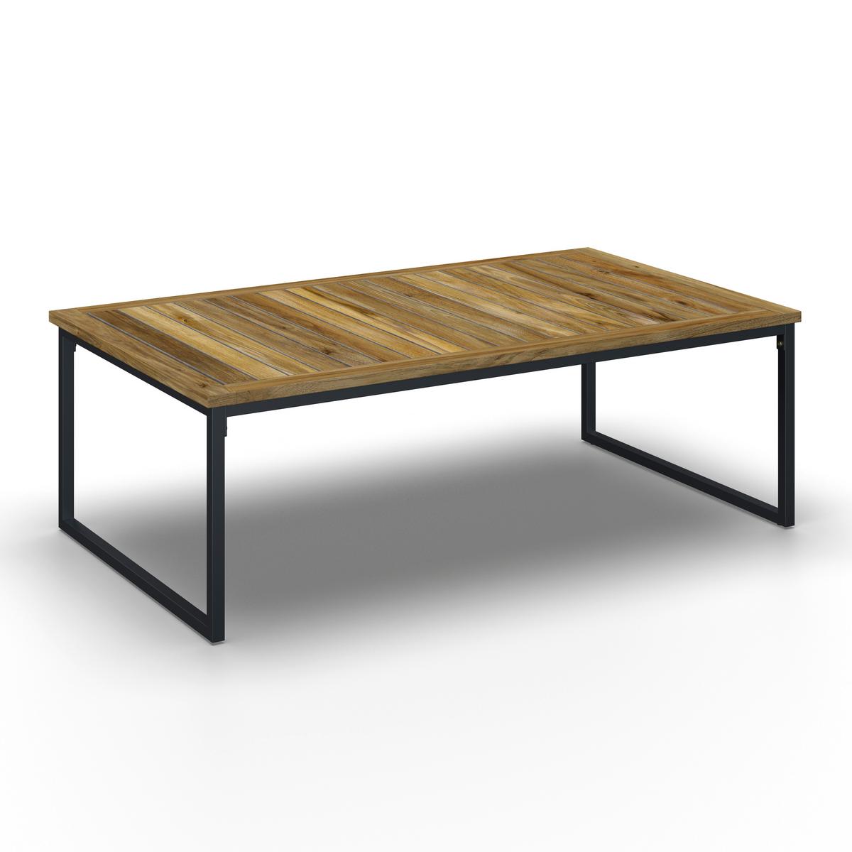 TERASOVÁ SEDACIA SÚPRAVA SILAS - farba akácie/krémová, Modern, kov/drevo (130/85/80cm) - Bessagi Garden