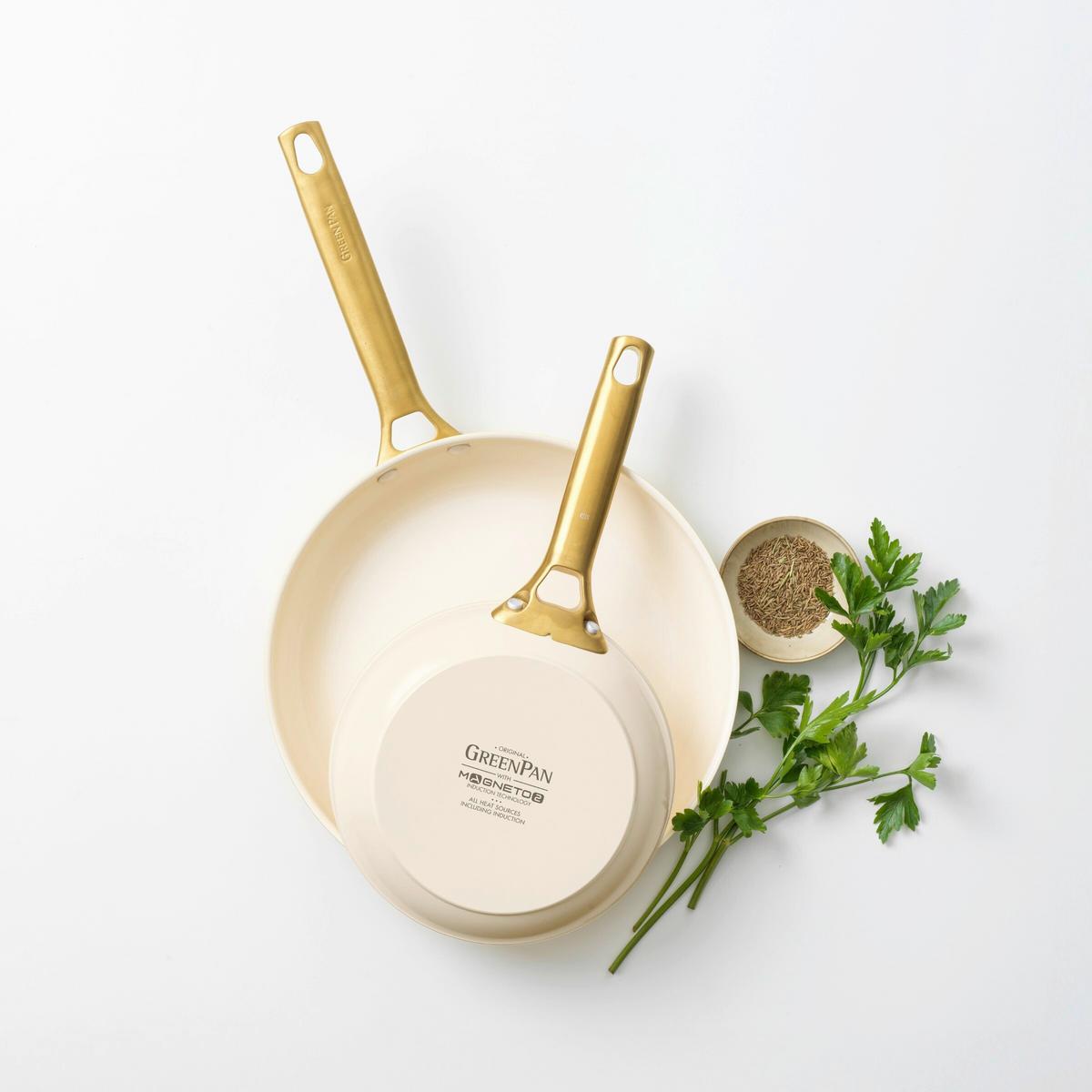 Pfannenset Padova Reserve Creme/Goldfarben D: 20/26 cm - Goldfarben/Creme, Basics, Metall (20 & 26cm) - GreenPan