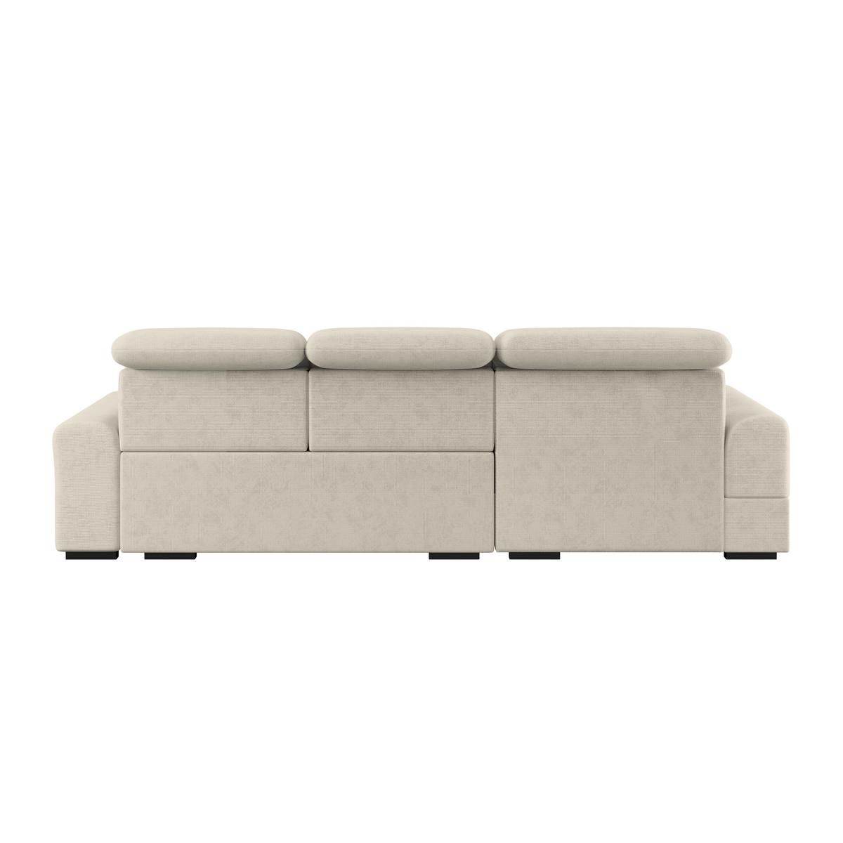 Ecksofa mit Bettfunktion Malaga new Chenille hellgrau - Hellgrau/Schwarz, KONVENTIONELL, Textil (203/286cm) - Ondega