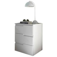 Nachtkästchen Weiß H: 60,9 Cm, Spice 3 - Weiß Hochglanz/Schwarz, MODERN, Holzwerkstoff (46,2/60,9/40cm)