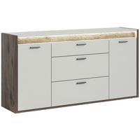Sideboard Falcona B: 167 Cm Nox Oak Hellgrau Inkl. Zubehör - Design, Holzwerkstoff (167/86/40cm) - MID.YOU