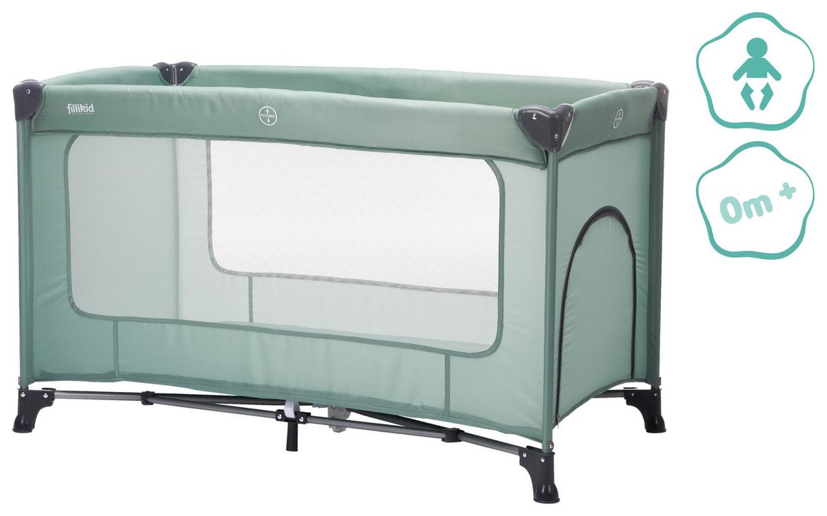 Reisebett Nizza - Salbeigrün, LIFESTYLE, Textil/Metall (120/60cm) - Fillikid