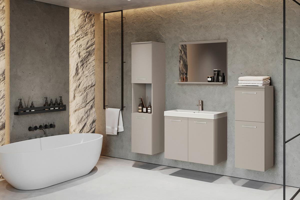Badezimmer Malo 5-teilig Kaschmir/beige B: 120cm - Kaschmir/Beige, LIFESTYLE, Keramik/Holzwerkstoff (120,4/132,80/30,2cm) - P & B