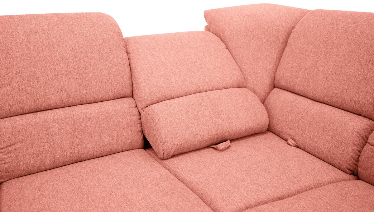 Sedačka MARSYLIA, pravá, koralová - koralová/čierna, Design, kov/drevo (270/216cm) - MID.YOU