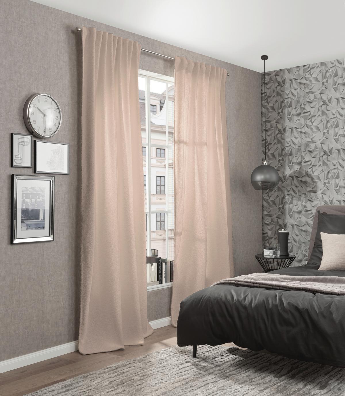 Wärmeschutzvorhang Teddy - Beige, Basics, Textil (135/245cm)