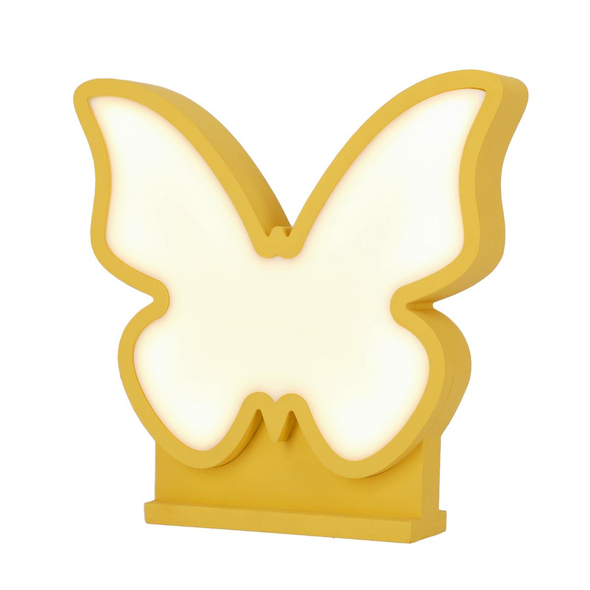 Kindertischleuchte 41-10667 Butterfly - Goldfarben, Basics, Holzwerkstoff/Kunststoff (28.5/5/26.5cm)