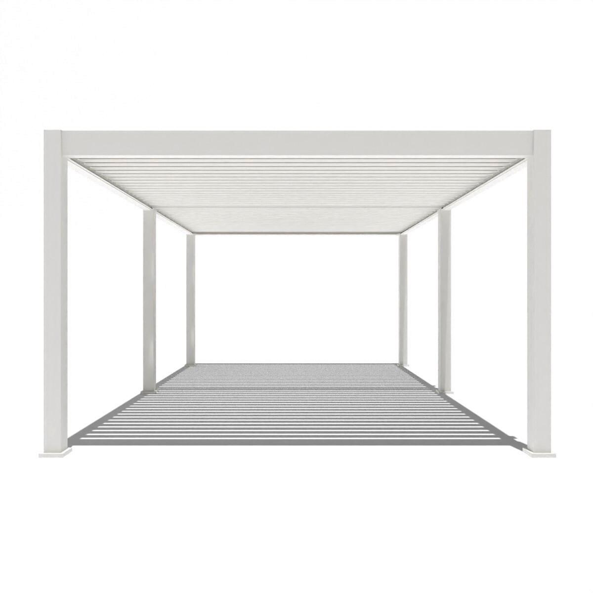 Pergola Deluxe Plus 600x255x 400cm Wetterfest, Elektrisch - Weiß, Basics, Metall (600/255/400cm) - Gardenson