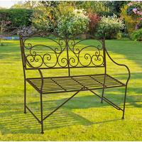 Gartenbank Stahl 2-Sitzer Vesuv mit Rückenlehne - Rostfarben, MODERN, Metall (106/92/54cm)