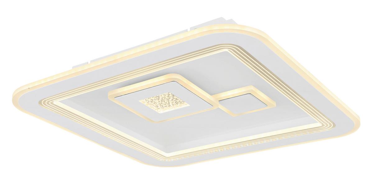 LED-Deckenleuchte L: 46,6 cm mit Farbtemperaturwechsler - Klar/Opal, Design, Kunststoff/Metall (46,6/46,6/7,4cm) - Globo