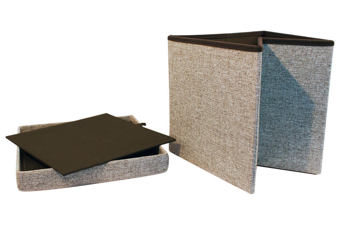 Sitzwürfel Storecube - Grau, Basics, Textil (38/38/38cm) - Echtwerk