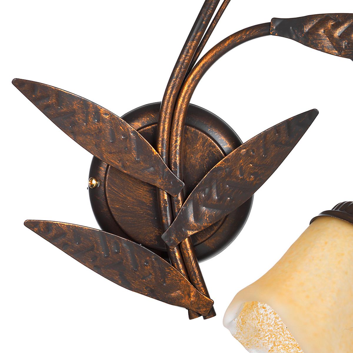 Wandleuchte 4230/ap2 - Bronzefarben, KONVENTIONELL, Glas/Metall (35/47/25cm)