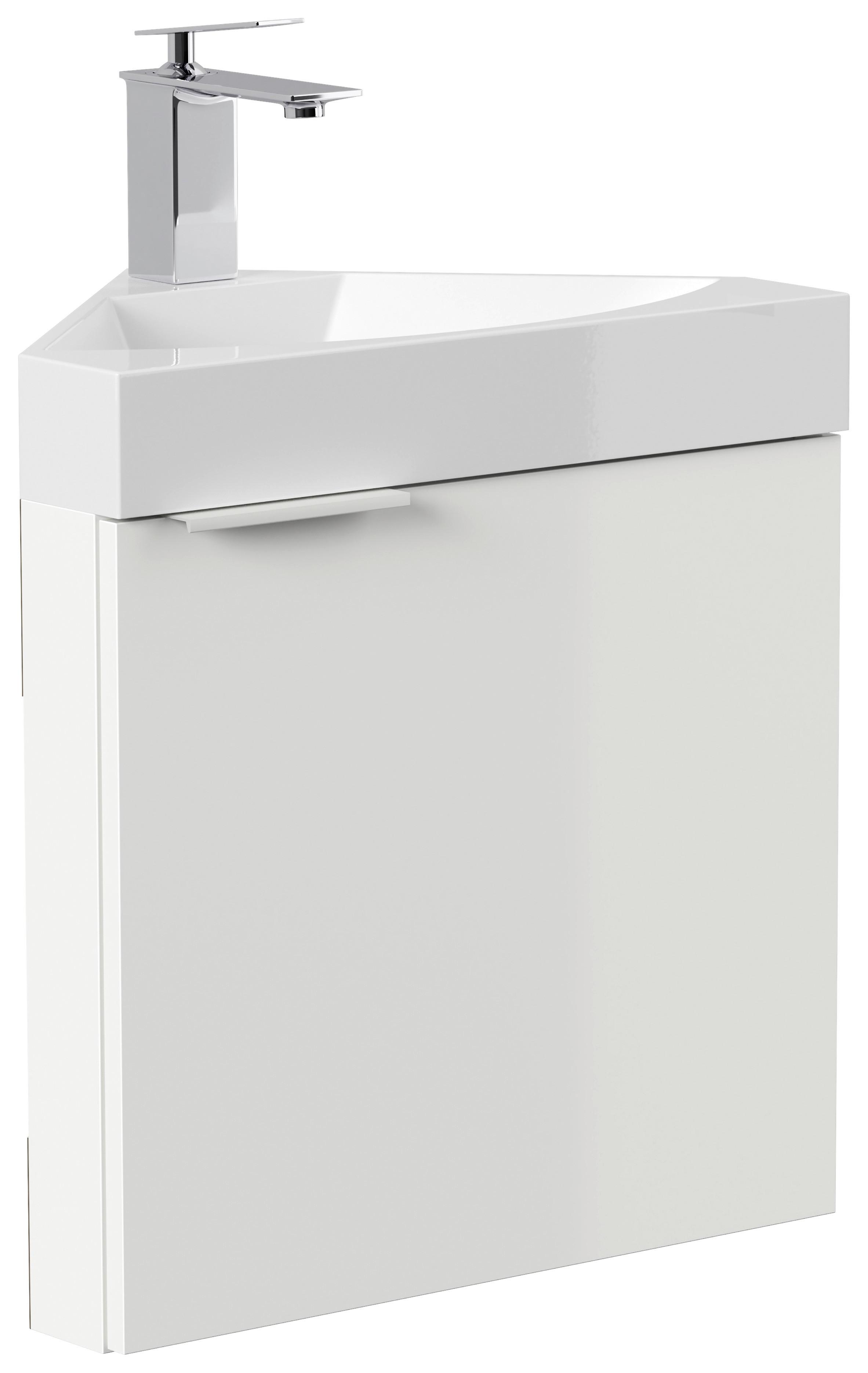 Gästebad Delta Weiß Hg B: 52,3 Cm - Weiß Hochglanz, MODERN, Holzwerkstoff/Stein (52,3cm) - MID.YOU