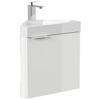 Gästebad Delta Weiß Hg B: 52,3 cm - Weiß Hochglanz, MODERN, Holzwerkstoff/Stein (52,3cm) - MID.YOU