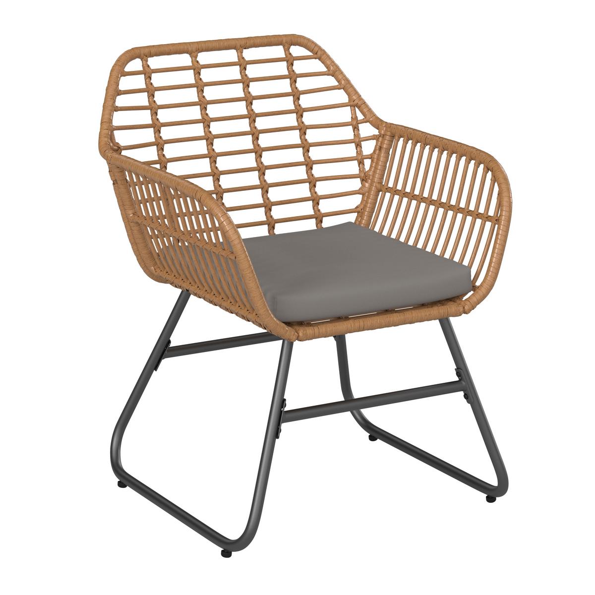 Loungegarnitur Bali - Naturfarben/Grau, MODERN, Glas/Kunststoff - Beldano