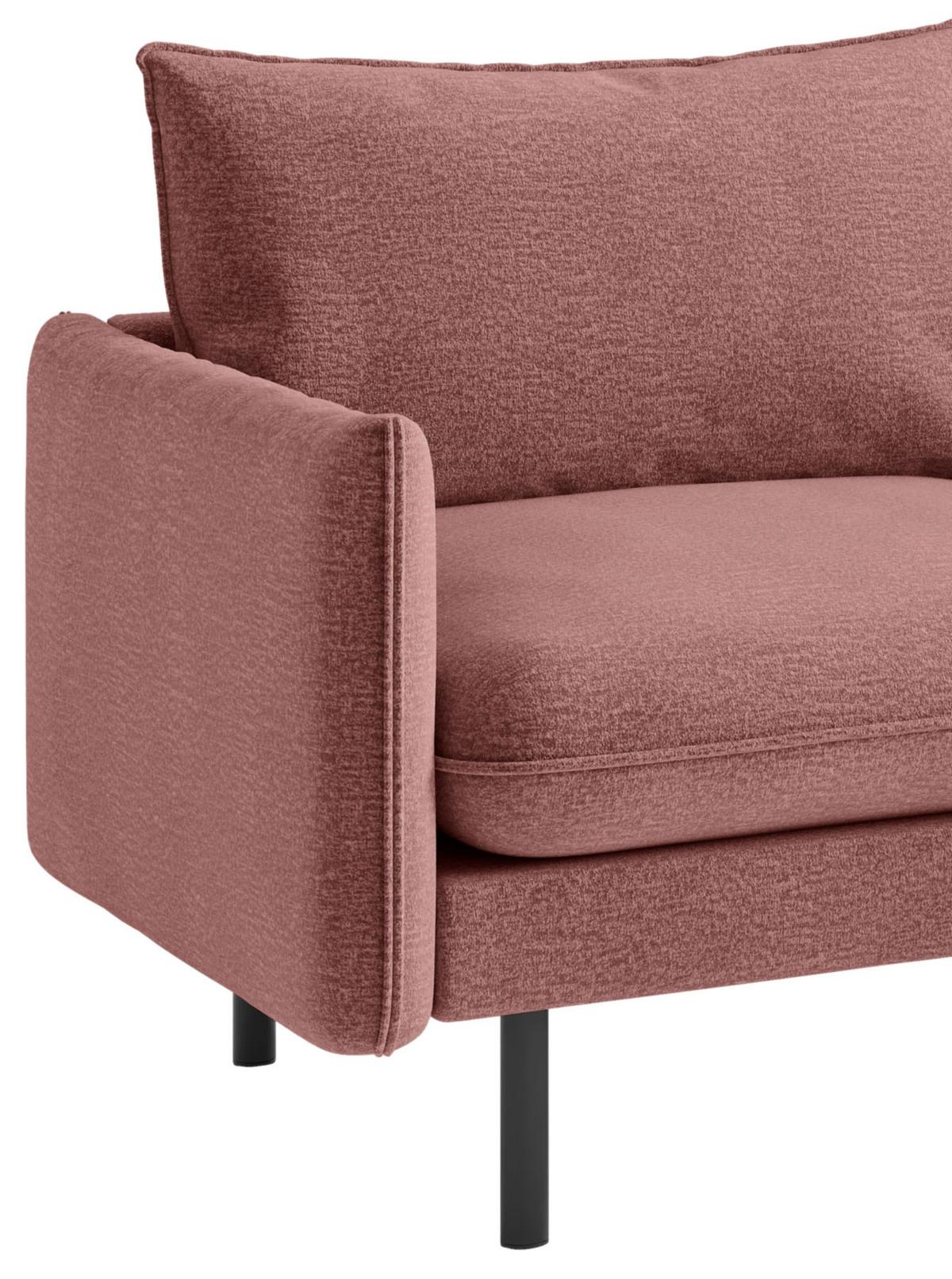 Ecksofa Samos Altrosa S: 267x204 cm - Altrosa/Schwarz, Design, Textil (267/204cm) - Livetastic