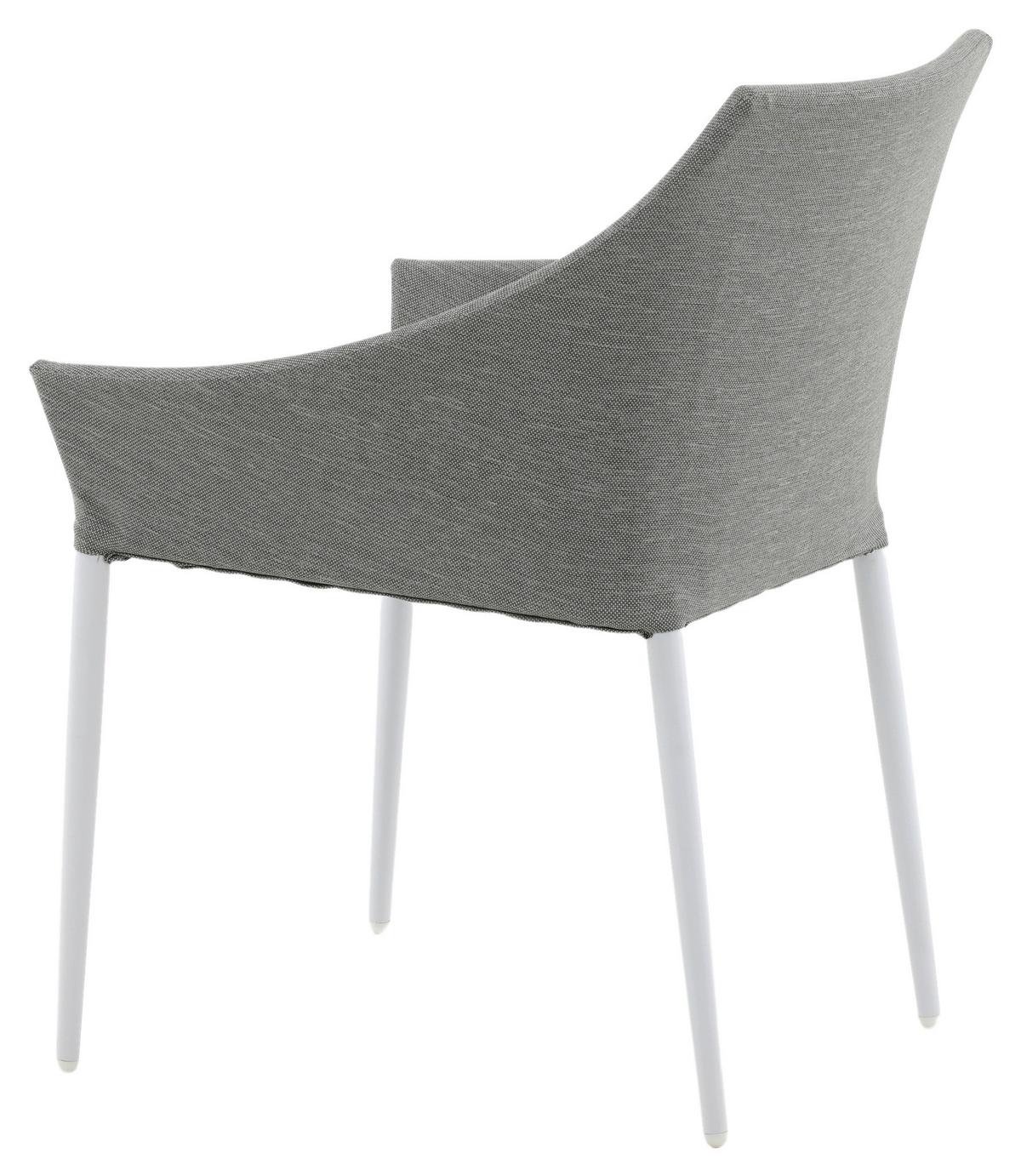 Gartensessel-Set 2-Tlg. Spoga Metall/Textil - Weiß/Grau, KONVENTIONELL, Textil/Metall (60/81/62cm) - Gardenson