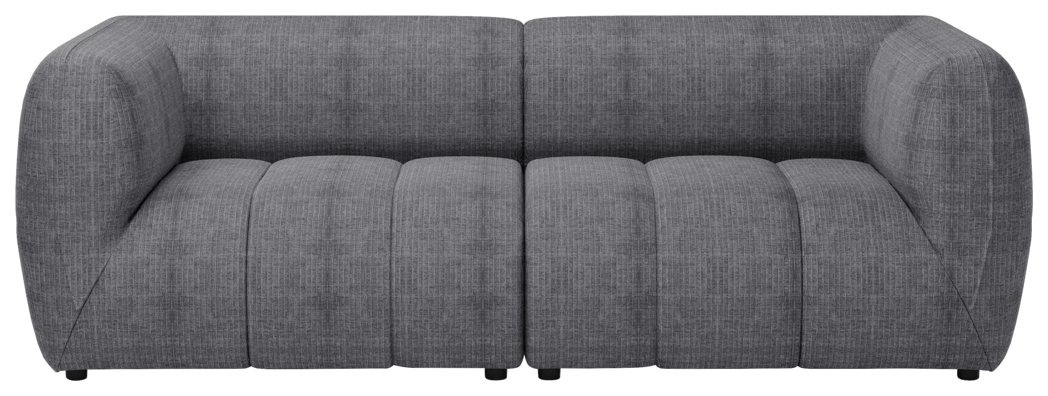 Sofa Laos Grau/Schwarz, 240 cm - Schwarz/Grau, Design, Textil (240/80/95cm) - MID.YOU