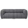 Sofa Laos Grau/Schwarz, 240 cm - Schwarz/Grau, Design, Textil (240/80/95cm) - MID.YOU
